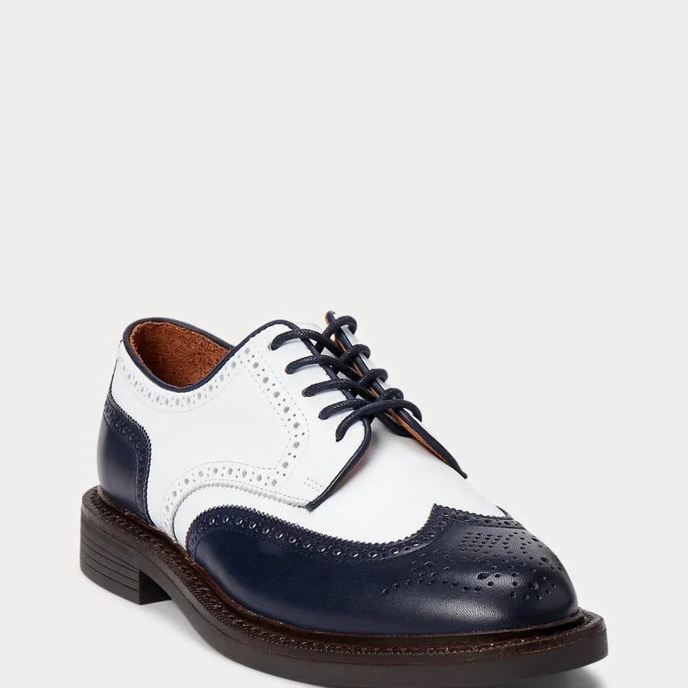 Polo Ralph Lauren Two-Tone Wingtip Calfskin Oxford - Picture 8 of 9